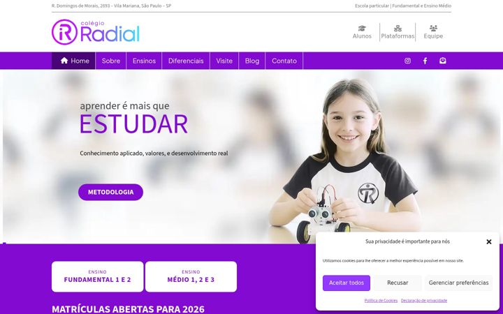 Screenshot of colegioradial.com.br