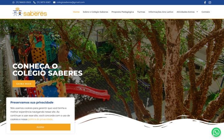 Ekraanipilt saidist colegiosaberes.com.br