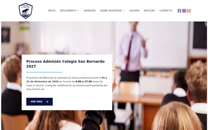 Screenshot of colegiosanbernardo.cl
