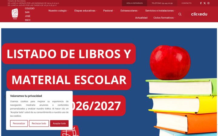 Screenshot of colegiosanjosesscc.es