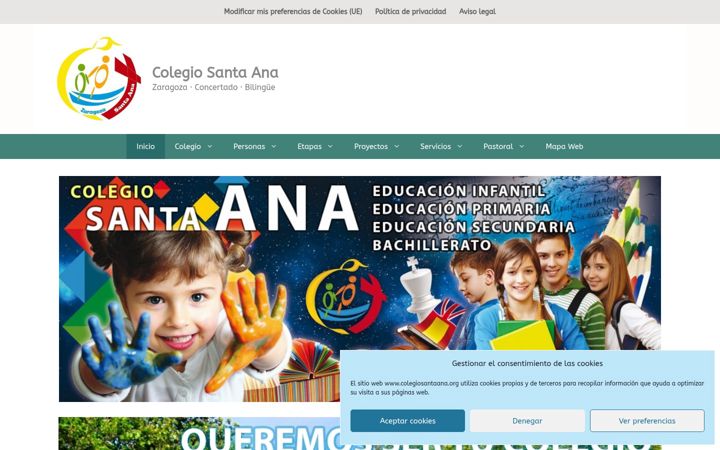Captură de ecran a colegiosantaana.org