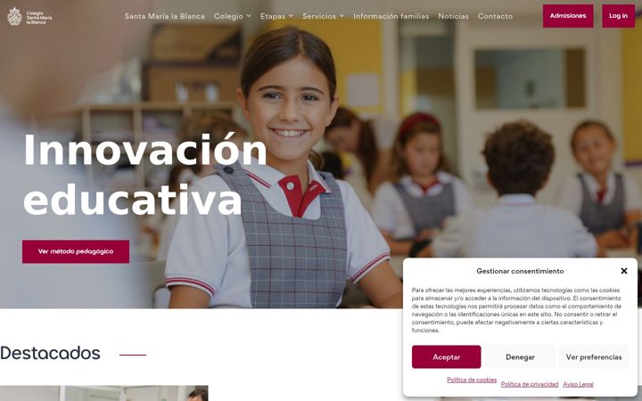 Screenshot of colegiosantamarialablanca.es