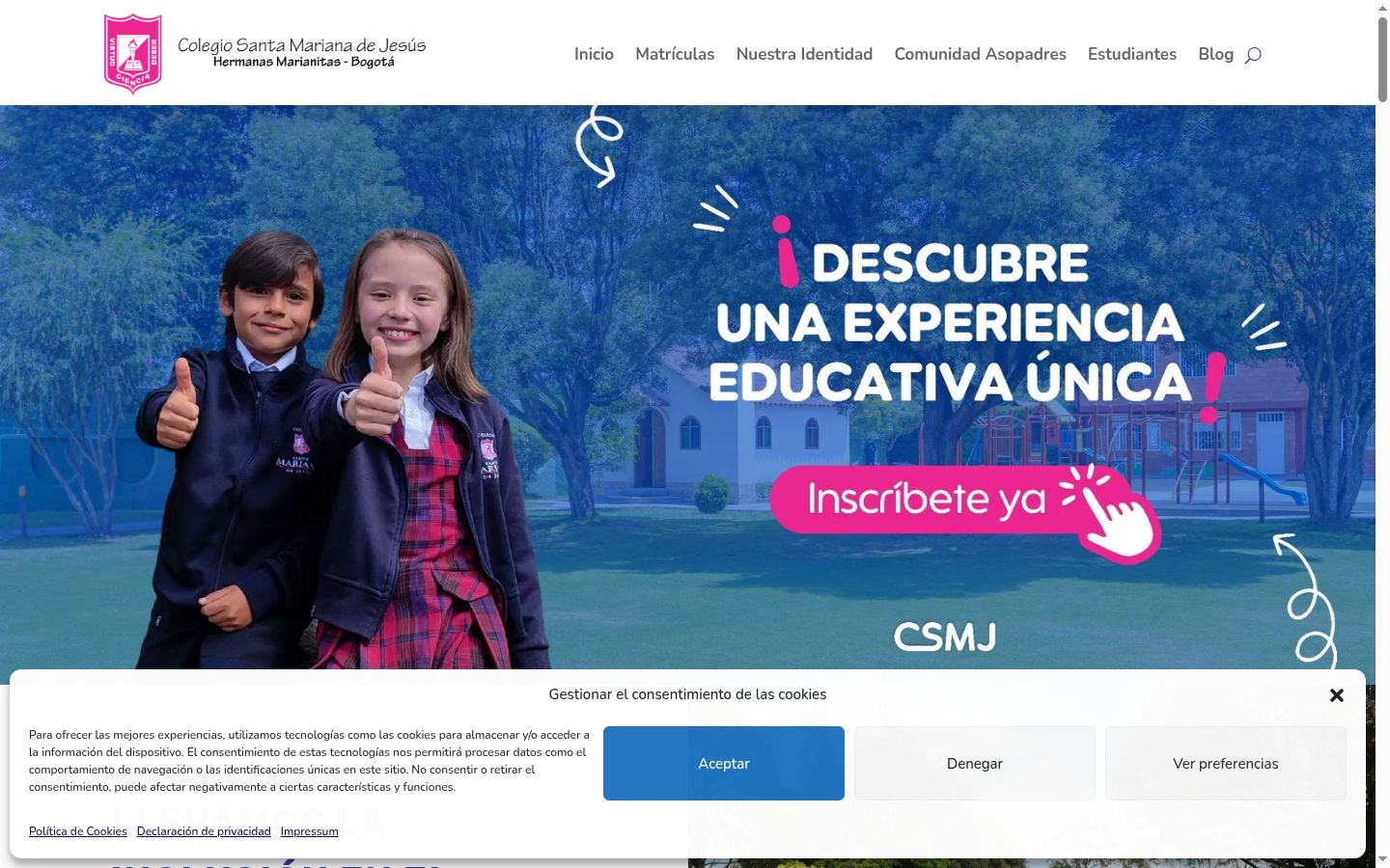 Capture d'écran de la bannière de consentement affichée avant toute interaction