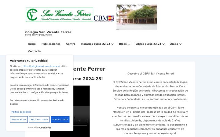 Screenshot of colegiosanvicenteferrer.es
