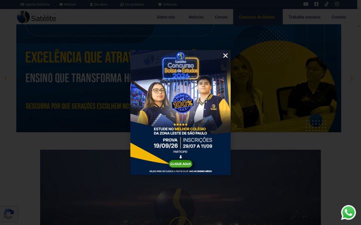 Ekraanipilt saidist colegiosatelite.com.br