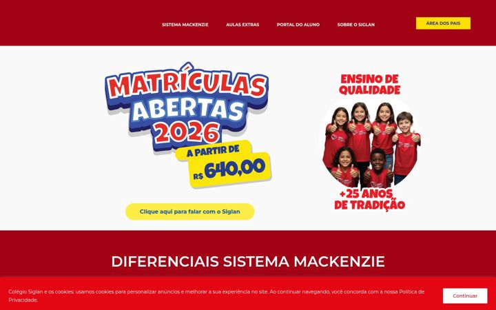 Ekraanipilt saidist colegiosiglan.com.br