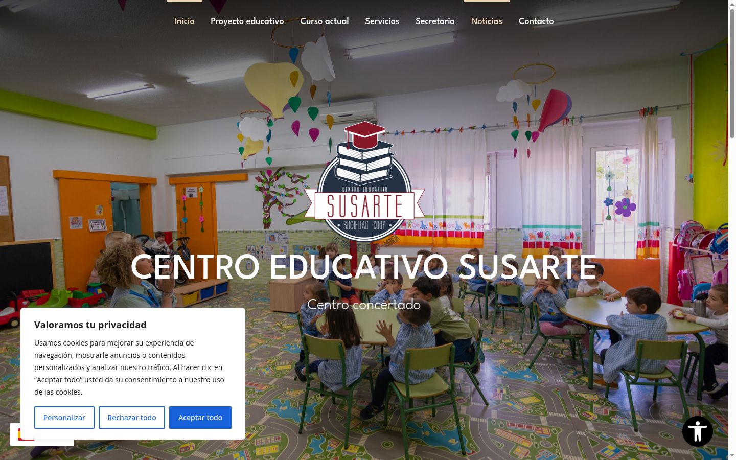 Screenshot of the consent banner shown before any interaction