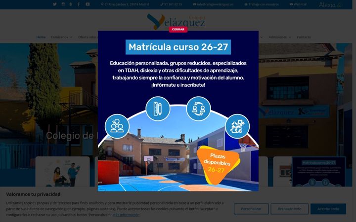 Screenshot of colegiovelazquez.es