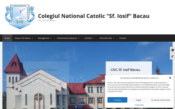 Screenshot of colegiulcatolicbacau.ro
