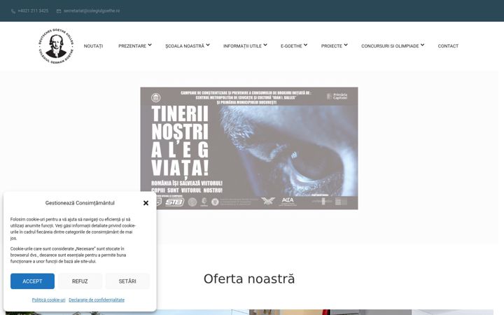 Screenshot van colegiulgoethe.ro