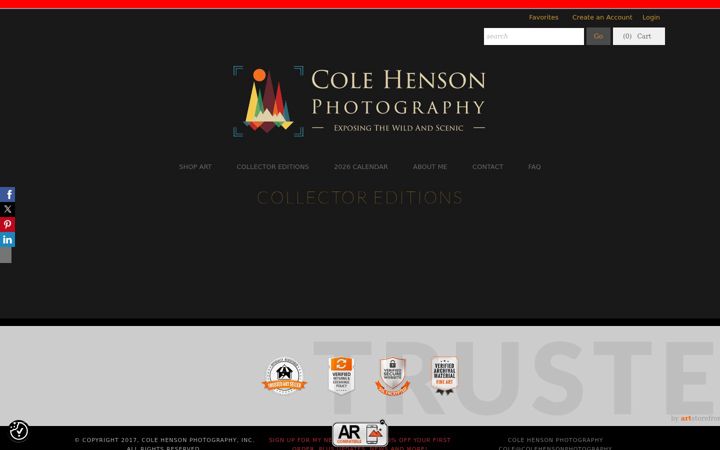 Screenshot of colehensonphotography.com