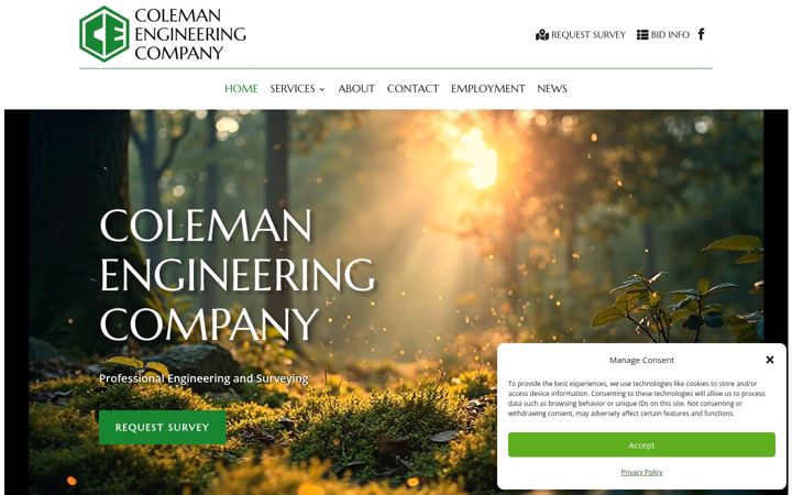 Screenshot of coleman-engineering.com