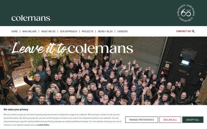 Screenshot of coleman-group.co.uk