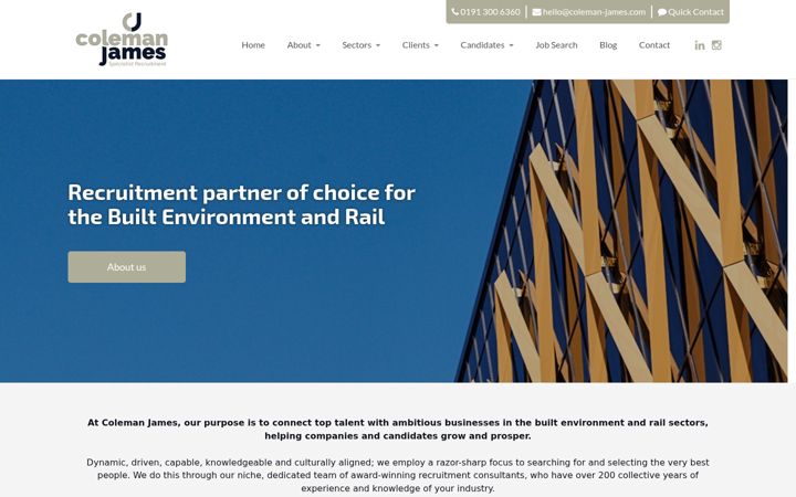 Screenshot of coleman-james.com