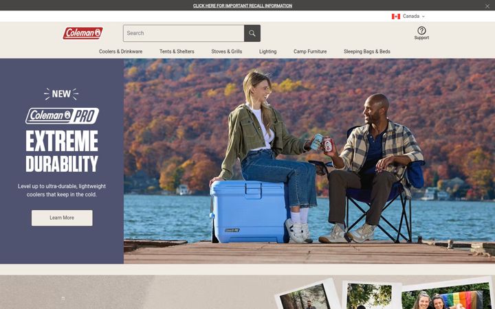 Screenshot of colemancanada.ca