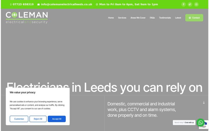 Screenshot di colemanelectricalleeds.co.uk