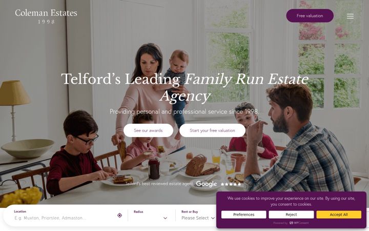 Screenshot of colemanestates.com