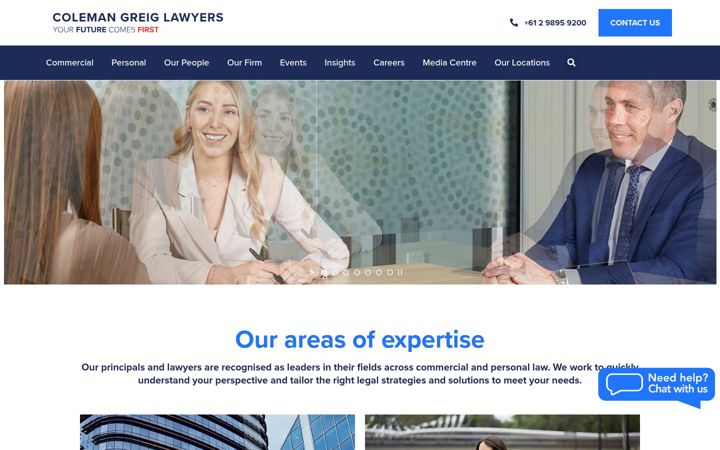 Screenshot of colemangreig.com.au