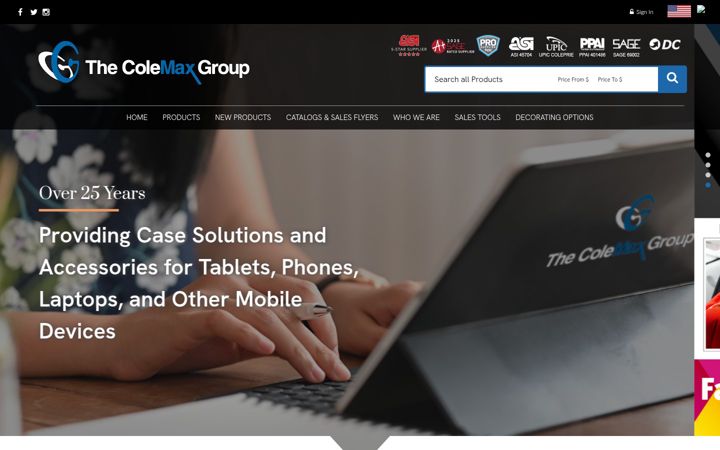 Screenshot of colemaxgroup.com