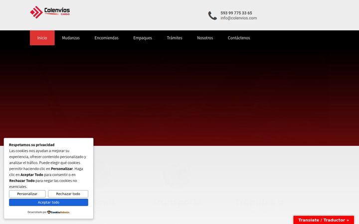 Screenshot of colenvios.com