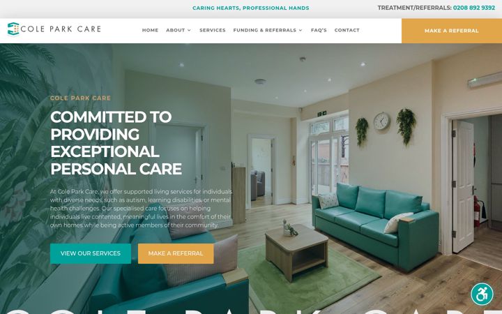 Screenshot di coleparkcare.co.uk