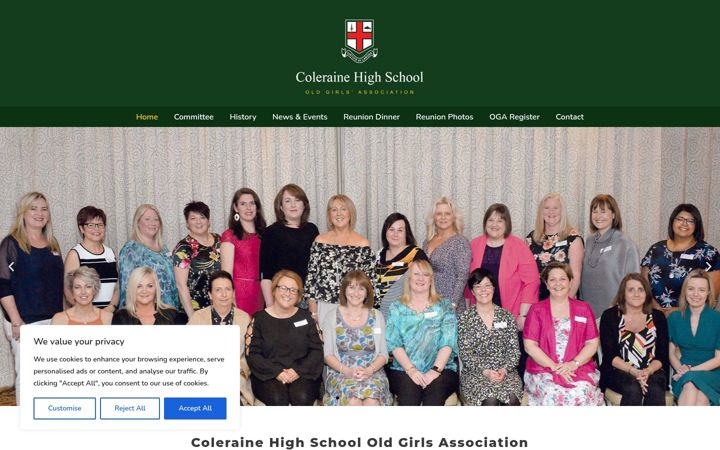 Screenshot of colerainehigh.co.uk