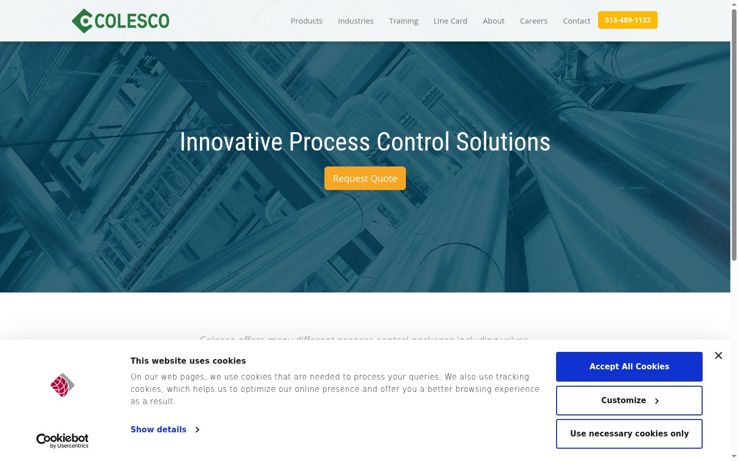 Screenshot of the consent banner shown before any interaction