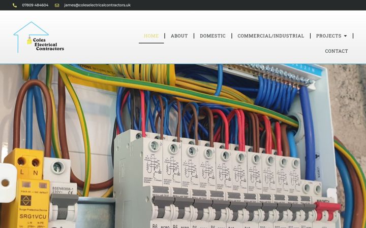 Screenshot of coleselectricalcontractors.uk