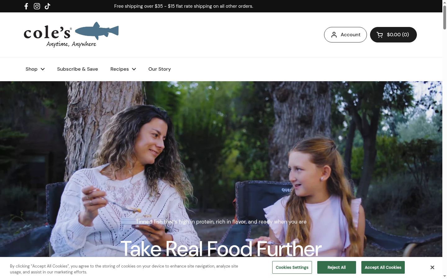 Screenshot of the consent banner shown before any interaction