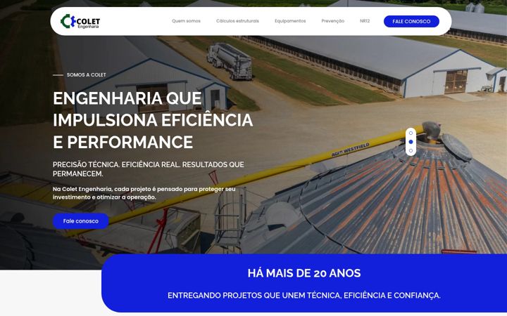 Screenshot ta' coletengenharia.com.br