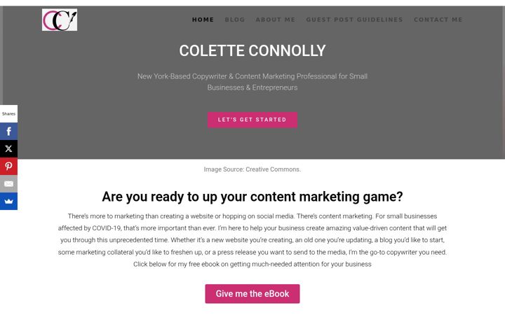 Screenshot of coletteconnolly.com