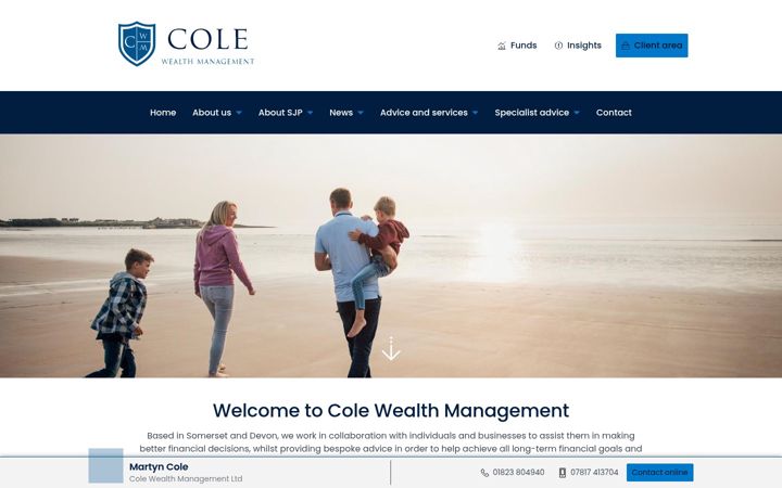 Screenshot of colewealthmanagement.co.uk