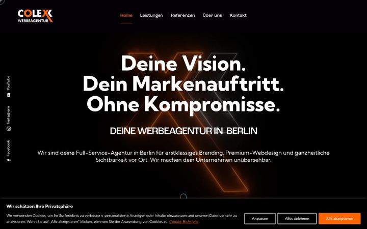 Screenshot of colex-werbeagentur.de