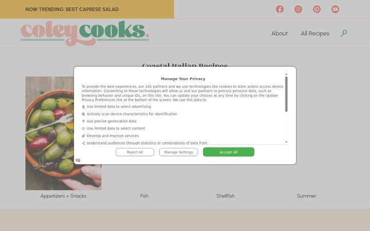 Screenshot von coleycooks.com