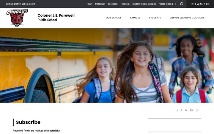 Screenshot of colfarewell-subscribe.ddsb.ca
