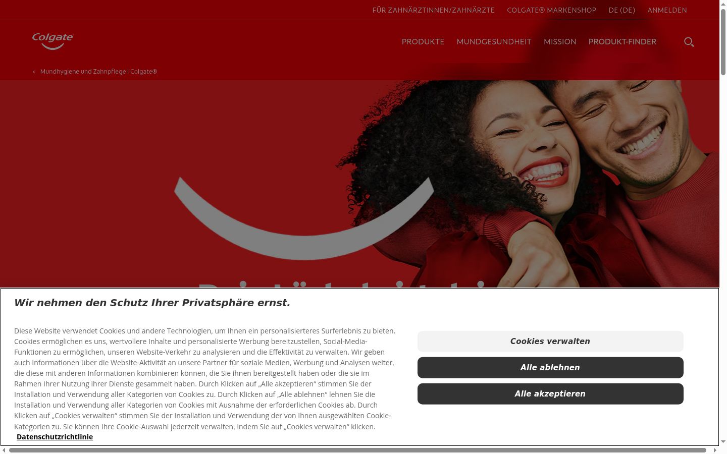 Screenshot van de toestemmingsbanner zoals getoond vóór enige interactie