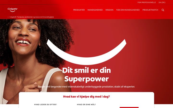 Screenshot of colgate.dk