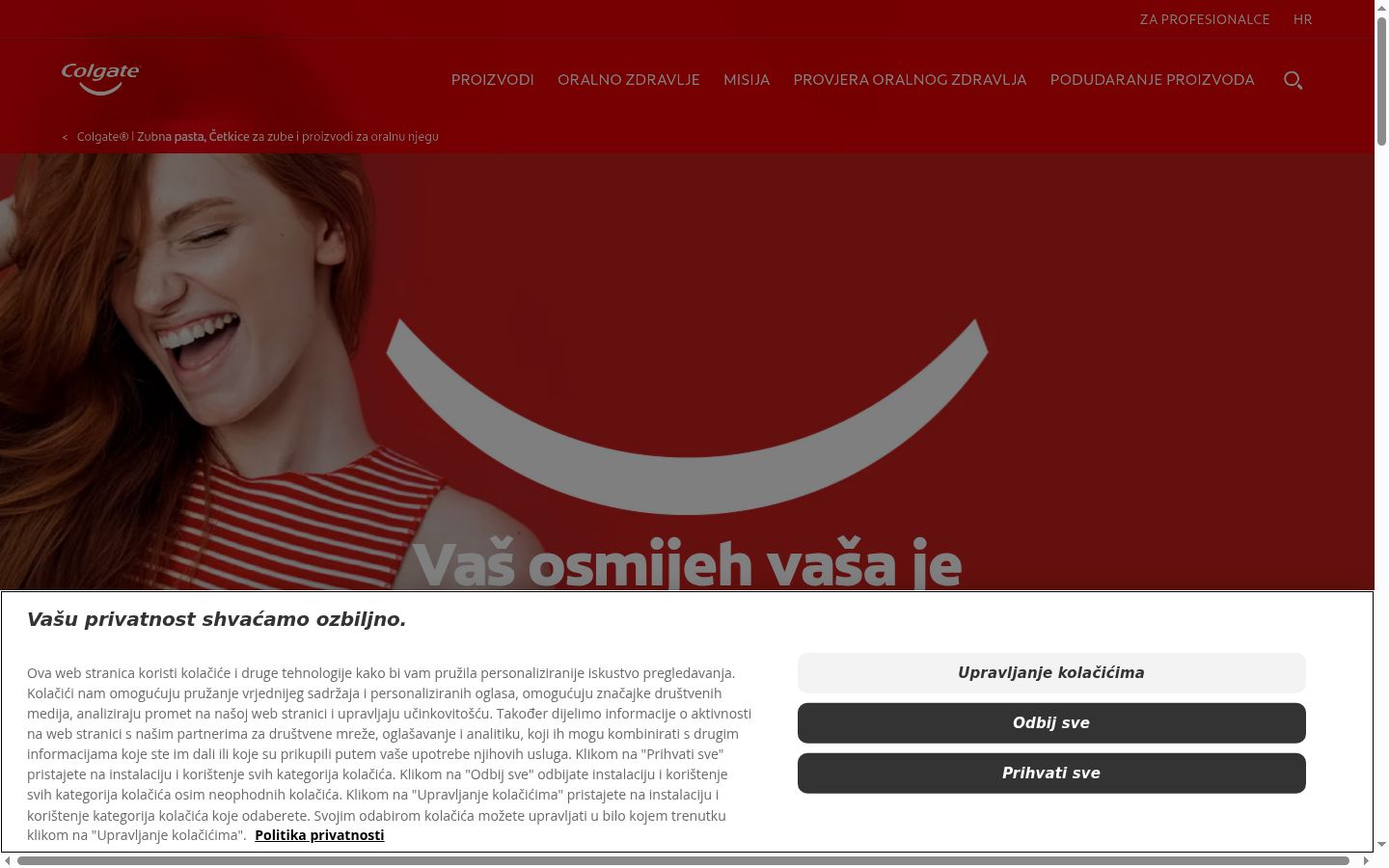 Zrzut ekranu banera zgody wyświetlanego przed jakąkolwiek interakcją