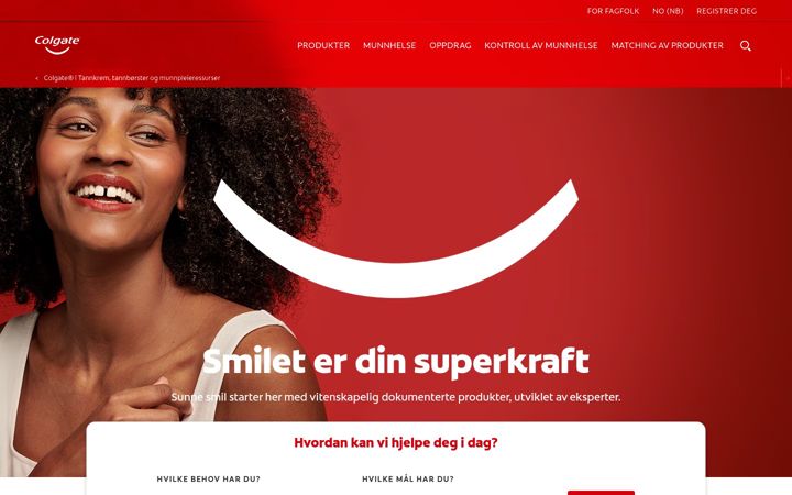 Screenshot of colgate.no