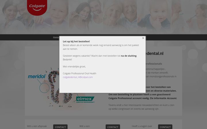 Skærmbillede af colgatedental.nl