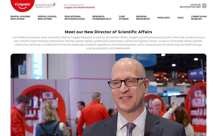 Screenshot of colgatedentaleducatorsnetwork.com