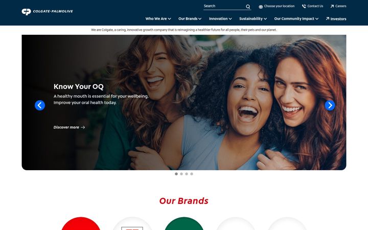 Skärmbild av colgatepalmolive.co.za