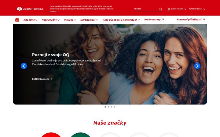 Snimka zaslona za colgatepalmolive.cz