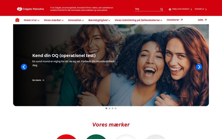 Screenshot of colgatepalmolive.dk