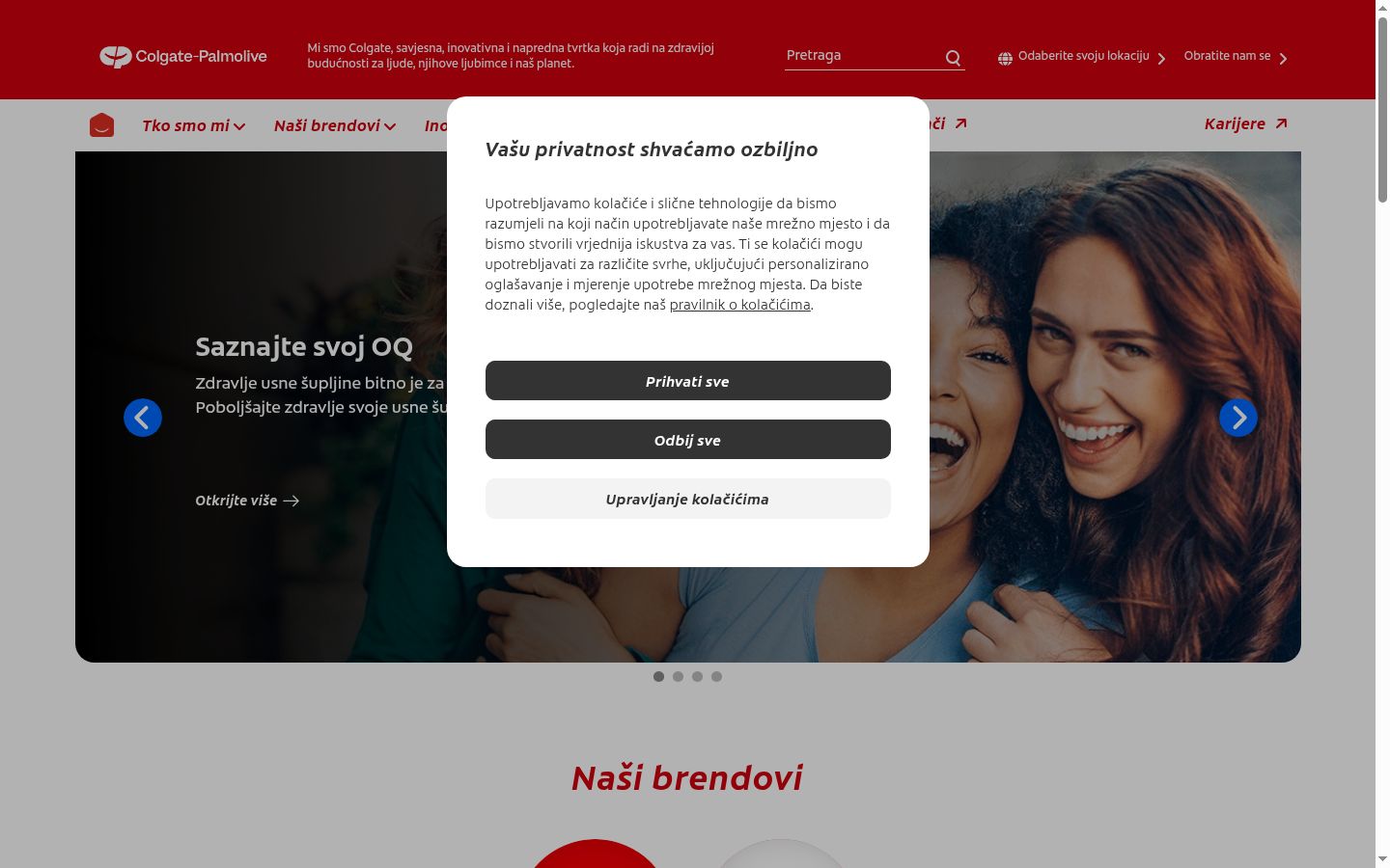 Zrzut ekranu banera zgody wyświetlanego przed jakąkolwiek interakcją