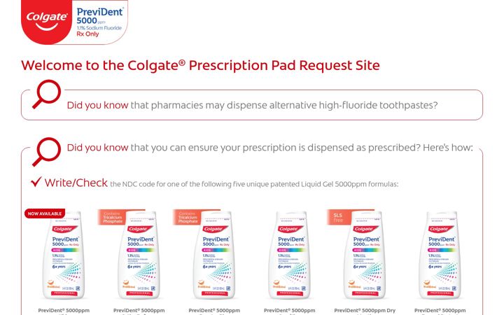 Screenshot of colgateprevident5000.com