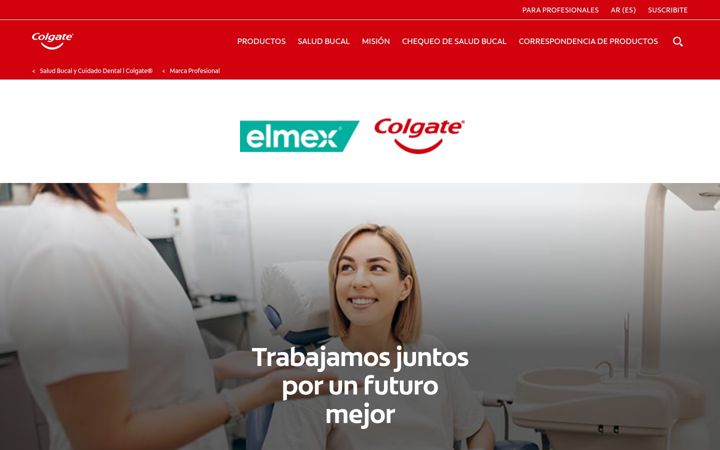 Screenshot of colgateprofesional.com.ar