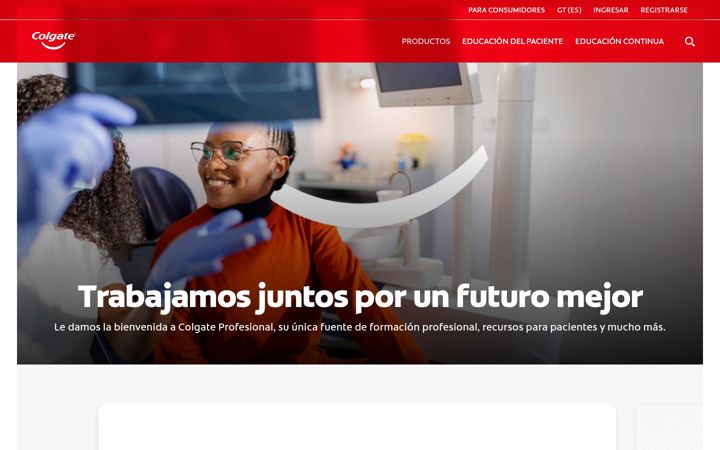Screenshot of colgateprofesional.com.gt