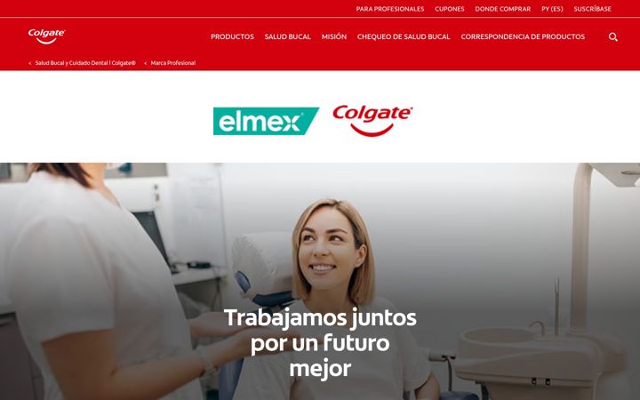 Screenshot of colgateprofesional.com.py