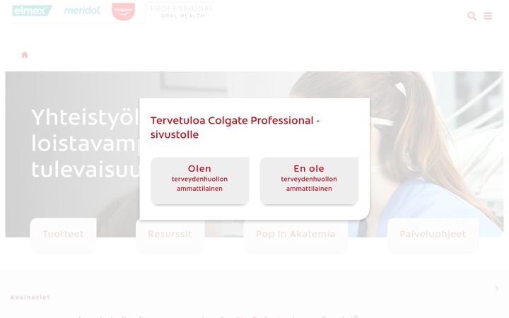 Skærmbillede af colgateprofessional.fi